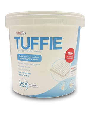 Tuffie Alcohol Free Detergent Wipes Tub/225